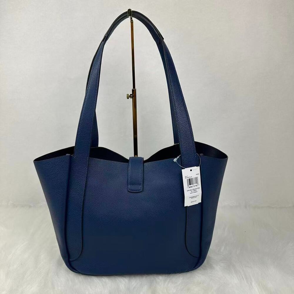 Coach Hadley Turnlock Tote Bag In Leather/Gold/Deep Blue CAL17 NWT - Picture 4 of 9